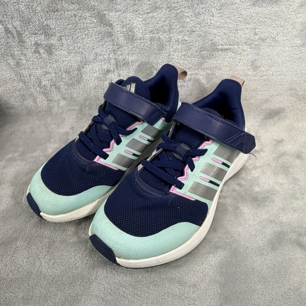 Adidas Kids 12K Sneakers Navy Mint‎ Pink Cloudfoam Athletic Shoes